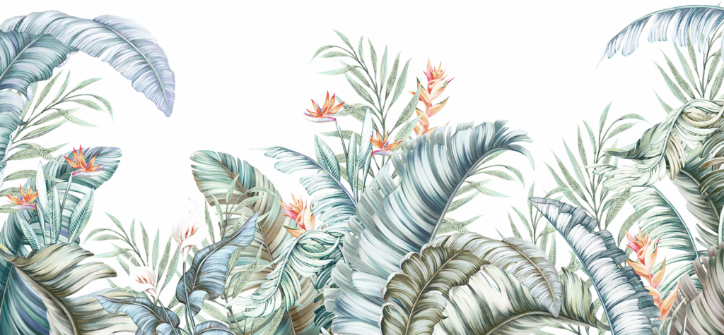 Woonkamer | Tropical leaves